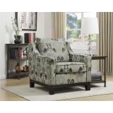 Oyster Fabric With Dark Expresso Legs