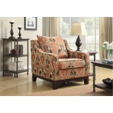 Rust Fabric With Dark Expresso Legs