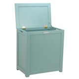 Oceanstar Storage Laundry Hamper - Turquoise - Lid Opened