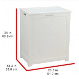 Oceanstar Storage Laundry Hamper - White - Dimensions