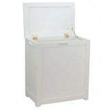Oceanstar Storage Laundry Hamper - White - Opened