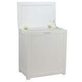 Oceanstar Storage Laundry Hamper - White - Lid Opened