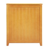 Natural Finished Rectangular Laundry Wood Hamper - Side