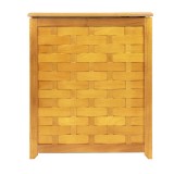 Natural Finished Rectangular Veneer Laundry Wood Hamper with Interior Bag - Front