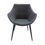 Rosy Armchair In Anthracite Grey - Front