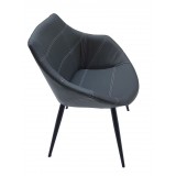 Rosy Armchair In Anthracite Grey - Top Side Angled