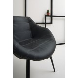 Rosy Armchair In Anthracite Grey - Side Angled