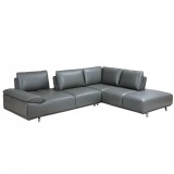 Roxanne Right Hand Facing Sectional In Dark Grey - White BG