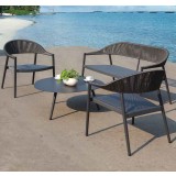 Powder Coated Aluminum Frame Lounge Chair W/ Textilene Seat and Polypropylene Back - Lifestyle 3