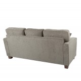 Russell Sectional in Earth fabric with 2 Pillows and Coffee Finished Legs - Back