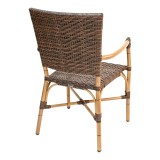 Hand Painted Aluminum Frame Arm Chair - RT-04 - Back Angled Walnut