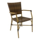 Hand Painted Aluminum Frame Arm Chair - RT-04 - Bamboo Angled