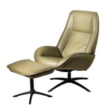 Roma Chair With Footrest In Yeti Fabric - White BG