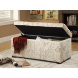 Sahara Tufted Storage Bench - Script Fabric