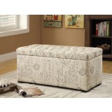 Sahara Tufted Storage Bench - Script Fabric