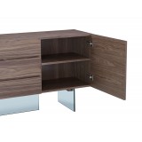 Roxana Buffet In Walnut Veneer - Drawer Opened