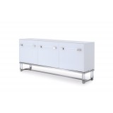 Brianna Buffet In High Gloss White - Angled