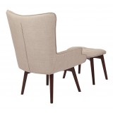 Dalton Chair with Ottoman - Cream Back