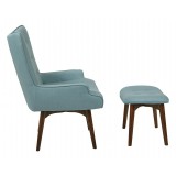 Dalton Chair with Ottoman - Torquoise Side