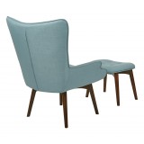 Dalton Chair with Ottoman - Torquoise Back