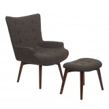 Dalton Chair with Ottoman - Brow