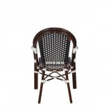 Paris Dining Arm Chair - Black and White - Back