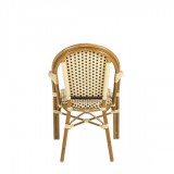 Paris Dining Arm Chair - Cream and Chocolate - Back
