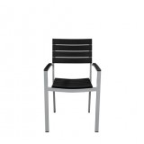 Vienna Dining Arm Chair - Black - Front