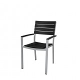 Vienna Dining Arm Chair - Black - Angled