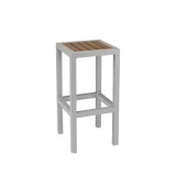 Silver Frame And Teak Seat