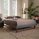 Baxton Studio Liliya Upholstered Wood Platform Bed Frame - Dark Grey