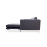 Taut Sectional Dark Grey Tweed Fabric