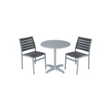 Powder Coating Aluminum Side Chair W/ Textile Back and Seat - Set