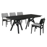Cortina Lima 5 Piece Walnut Dining Set