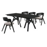 Cortina Jackie 5 Piece Black Dining Set