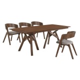 Cortina Jackie 5 Piece Walnut Dining Set