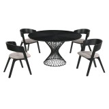 Cirque Jackie 5 Piece Black Dining Set