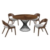 Cirque Polly 5 Piece Walnut Dining Set