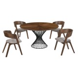 Cirque Jackie 5 Piece Walnut Dining Set