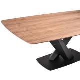Everett Mid-Century Walnut Wood - Table Edge Close-Up