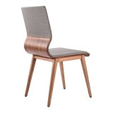Everett Mid-Century Walnut Wood - Dining Chair Back Angle