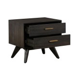 Loft 3 Piece Acacia Nightstands - Dresser Opened