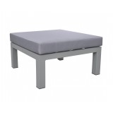 Cliff Outdoor Patio Aluminum Ottoman- Small - Angled View