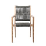 Sienna and Madsen Eucalyptus Wood Dining Chair - Front