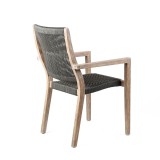 Sienna and Madsen Eucalyptus Wood Dining Chair - Back Angle