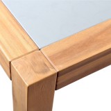 Sienna and Madsen Acacia Wood Dining Table - Table Edge Close-Up