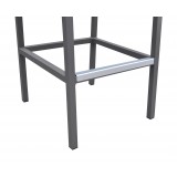 Marina Outdoor Patio Table in Grey Finish and Grey Wood Top - Leg Detail