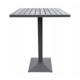 Marina Outdoor Patio Table in Grey Finish and Grey Wood Top