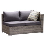 Nina Outdoor Rattan Left Hand Sectional and Modern Accent Pillows