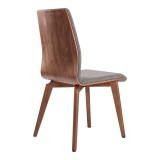 Treviso Mid-Century Walnut Wood - Back Angle